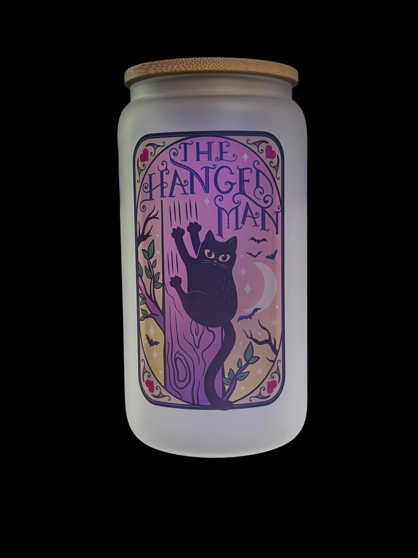 The Hanged Man (cat) Tarot Drinking Glass