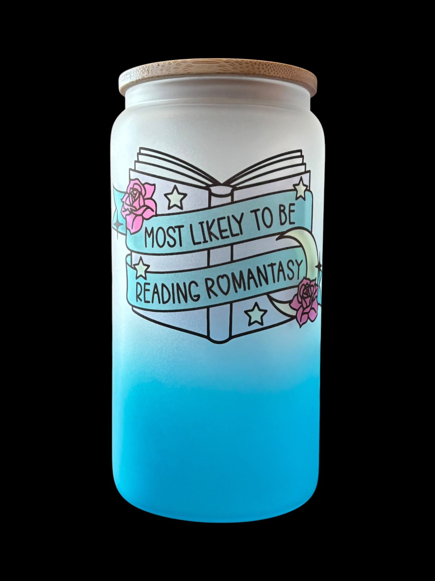 Most likely to be reading romantasy Drinking Glass