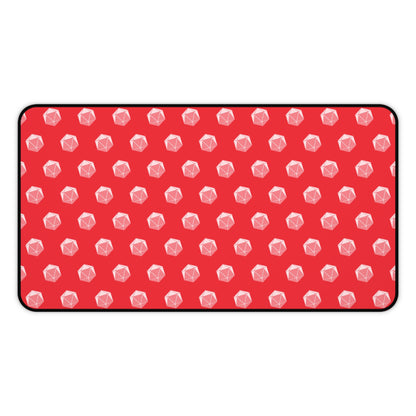 Red D20 Themed Desk Mat