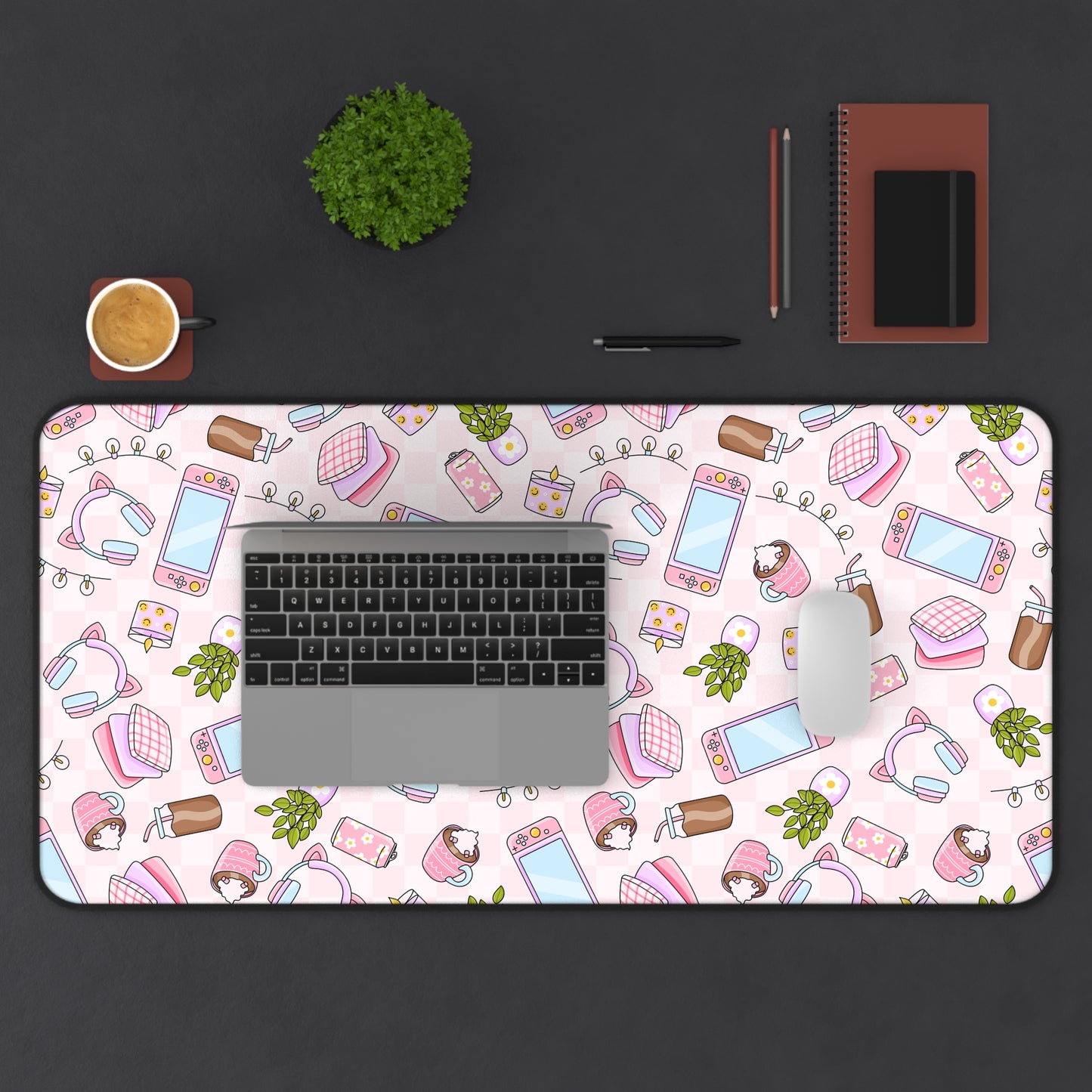 Pink Cozy Gamer Desk Mat
