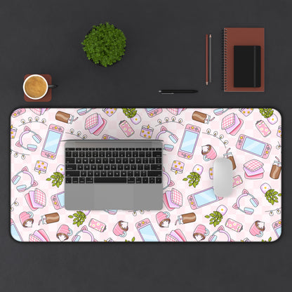 Pink Cozy Gamer Desk Mat