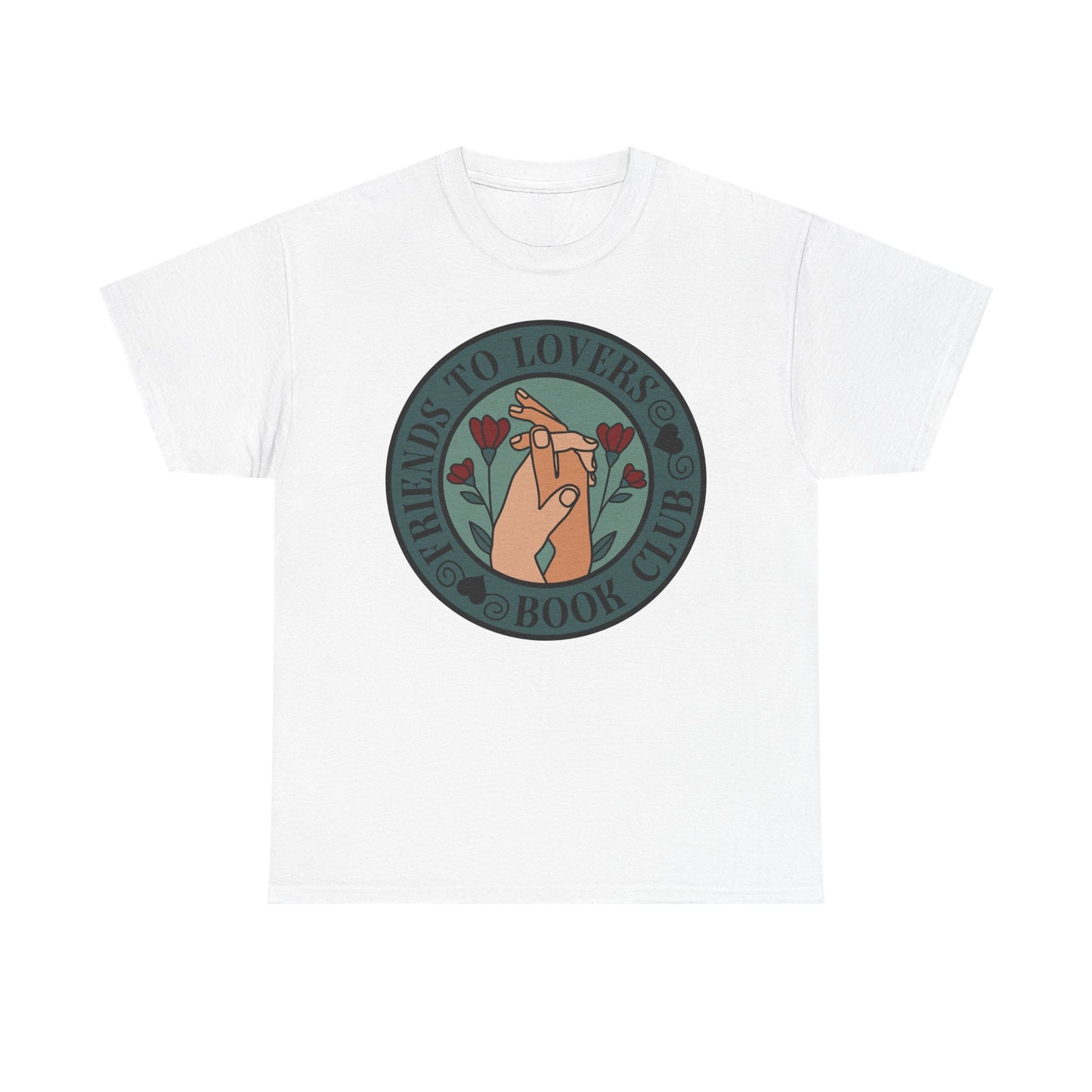 Friends to Lovers Book Club (Two Male Hands) LGBTQA Round Graphic Tee