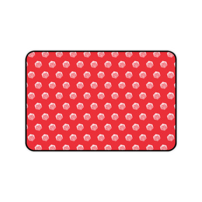 Red D20 Themed Desk Mat