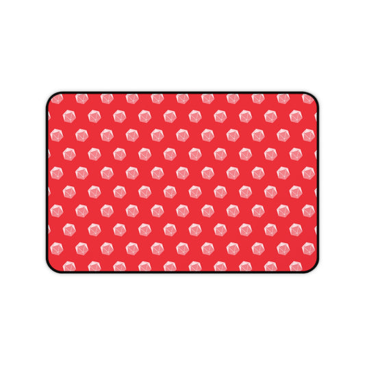 Red D20 Themed Desk Mat