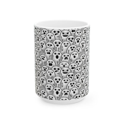 15oz. Lots of Ghosts Mug Looks raised\3D but is not.