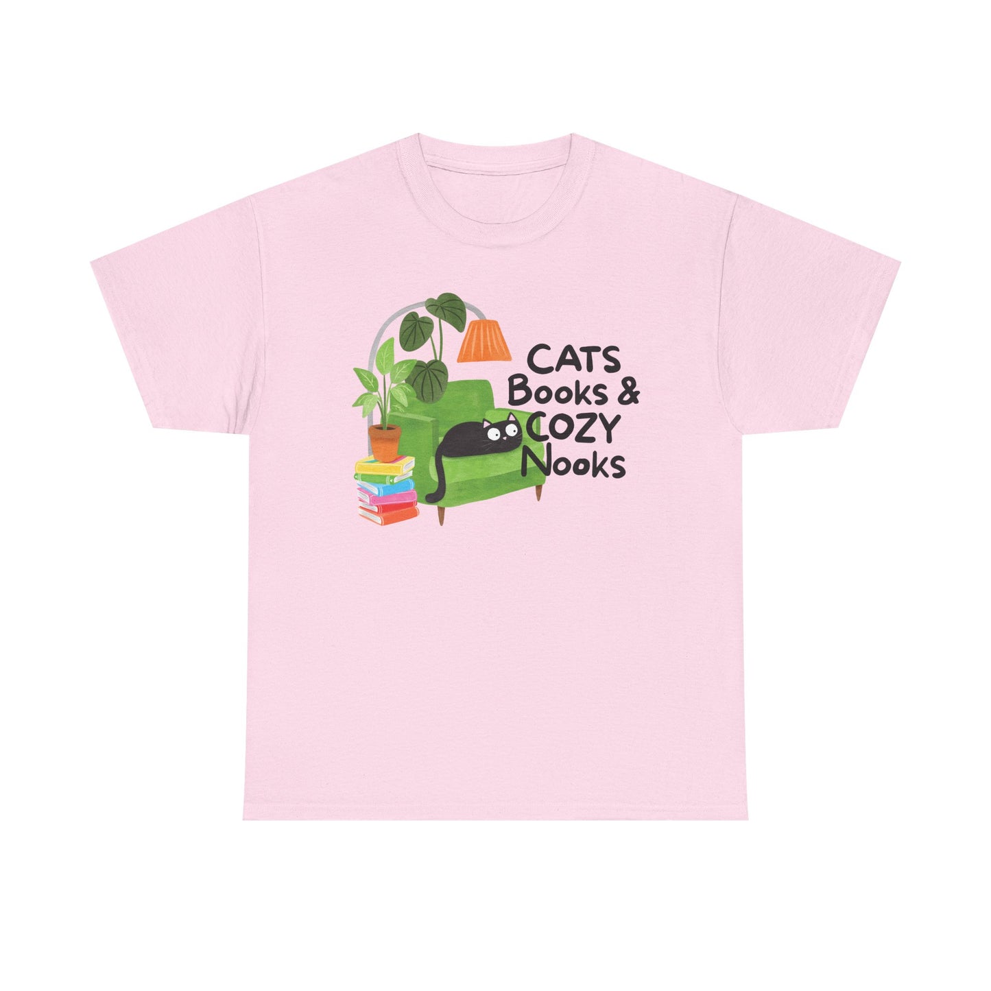 Cats, Books, Cozy Nooks Graphic Tee
