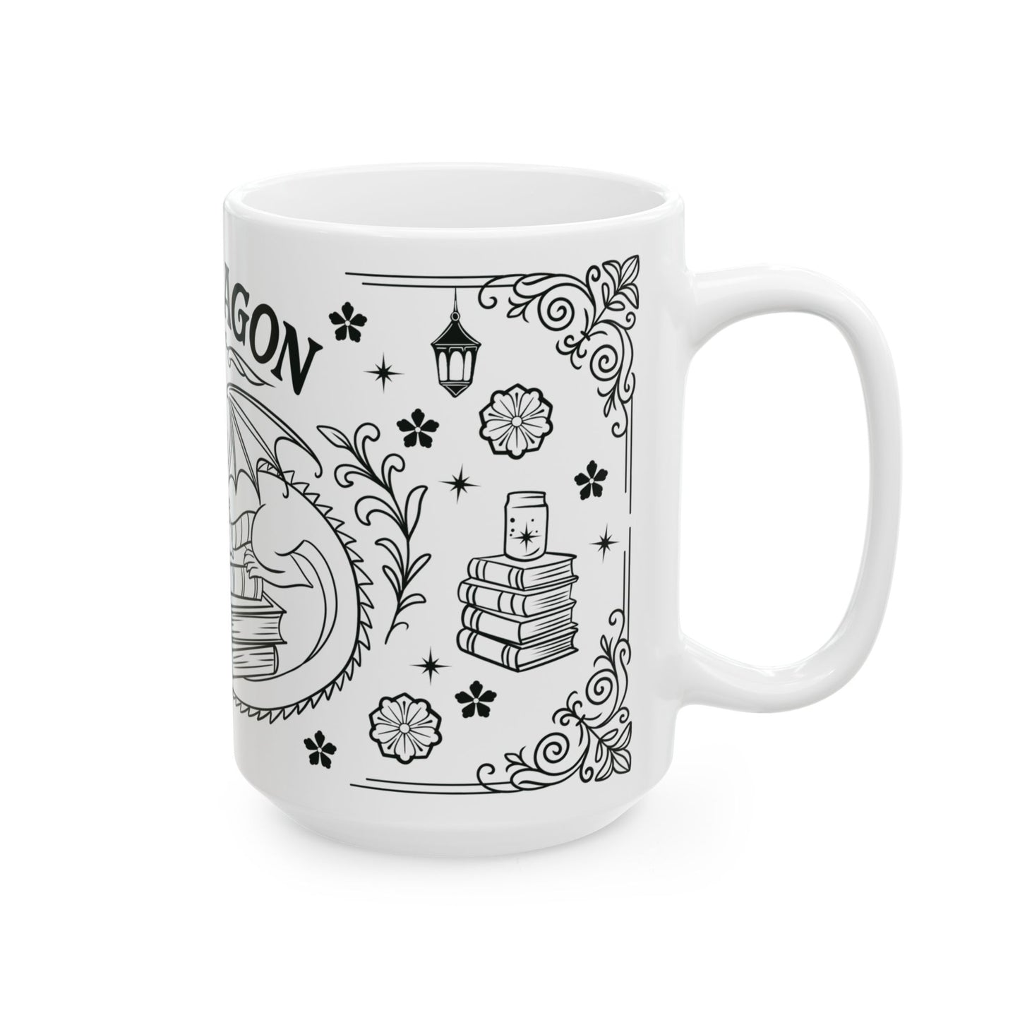 Book Dragon not Book Worm 15oz Mug