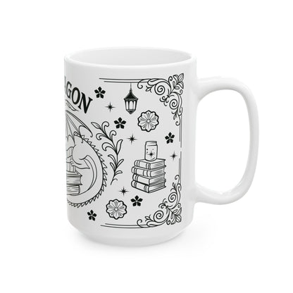 Book Dragon not Book Worm 15oz Mug