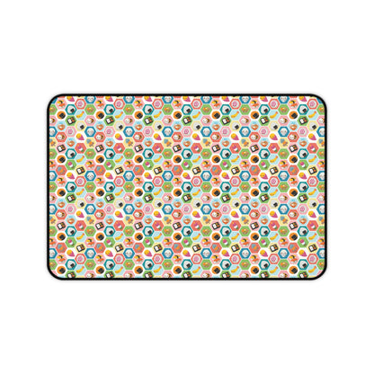 Kawaii Food Hexagon Themed Desk Mat