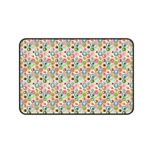 Kawaii Food Hexagon Themed Desk Mat