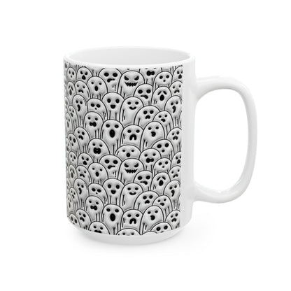 15oz. Lots of Ghosts Mug Looks raised\3D but is not.