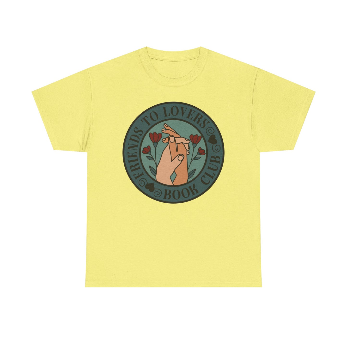 Friends to Lovers Book Club (Two Male Hands) LGBTQA Round Graphic Tee