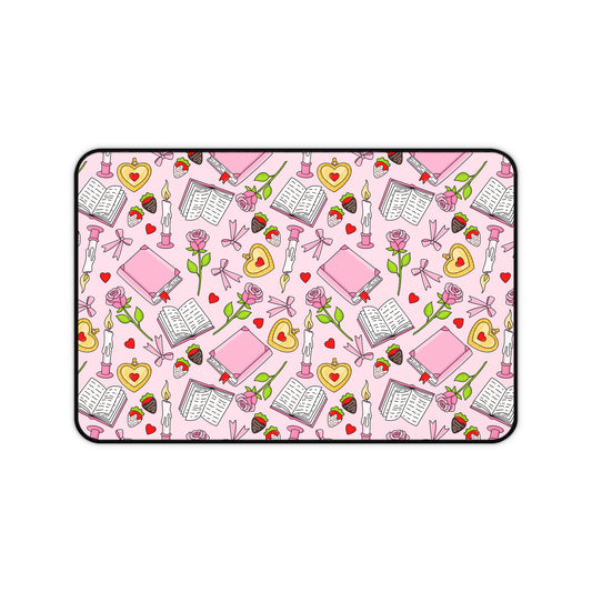 Pink Romance Reader Desk Mat