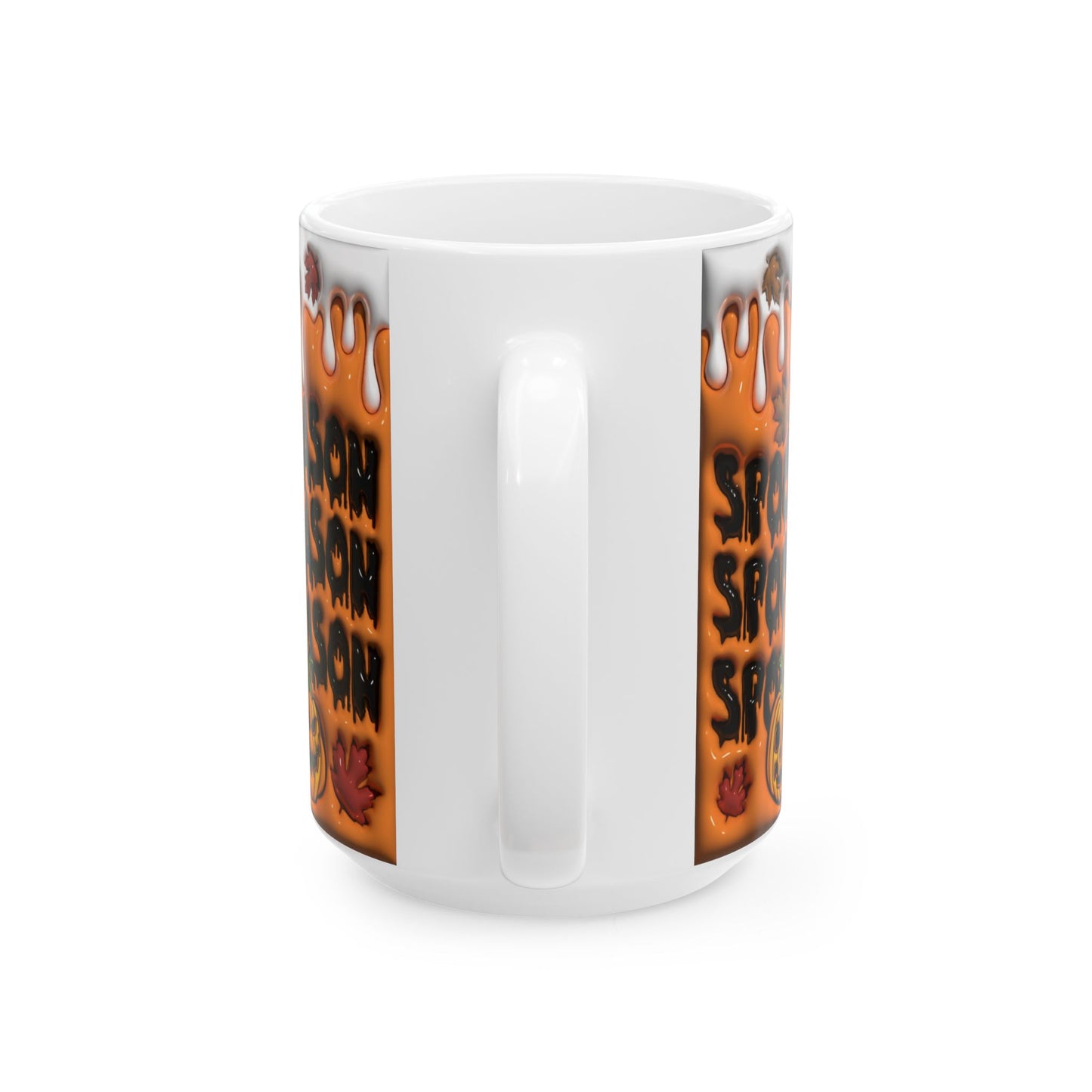 15oz. Spooky Season Pumpkins Mug Looks raised\3D but is not.