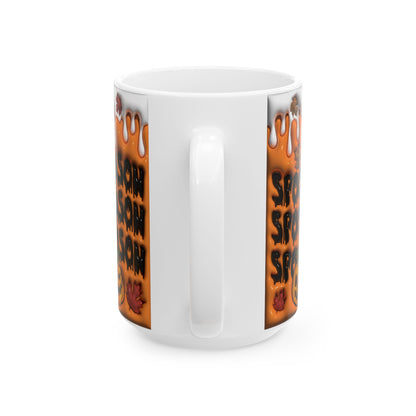15oz. Spooky Season Pumpkins Mug Looks raised\3D but is not.
