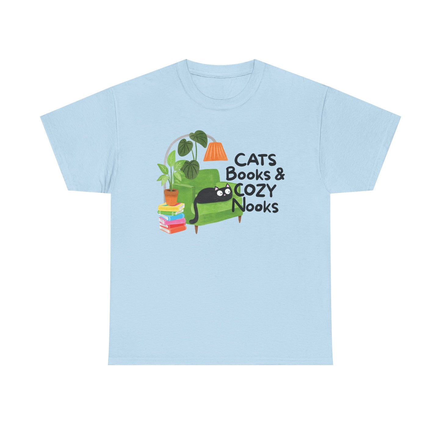 Cats, Books, Cozy Nooks Graphic Tee