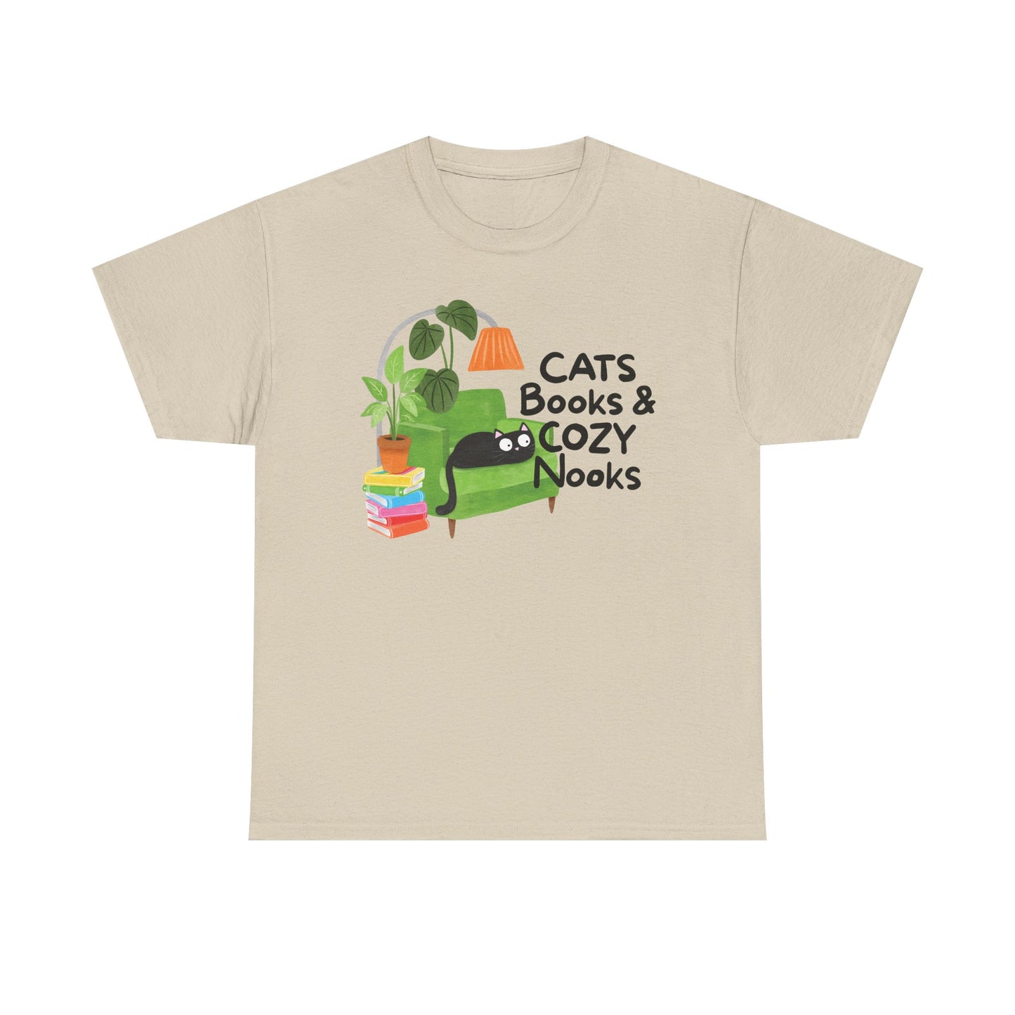 Cats, Books, Cozy Nooks Graphic Tee