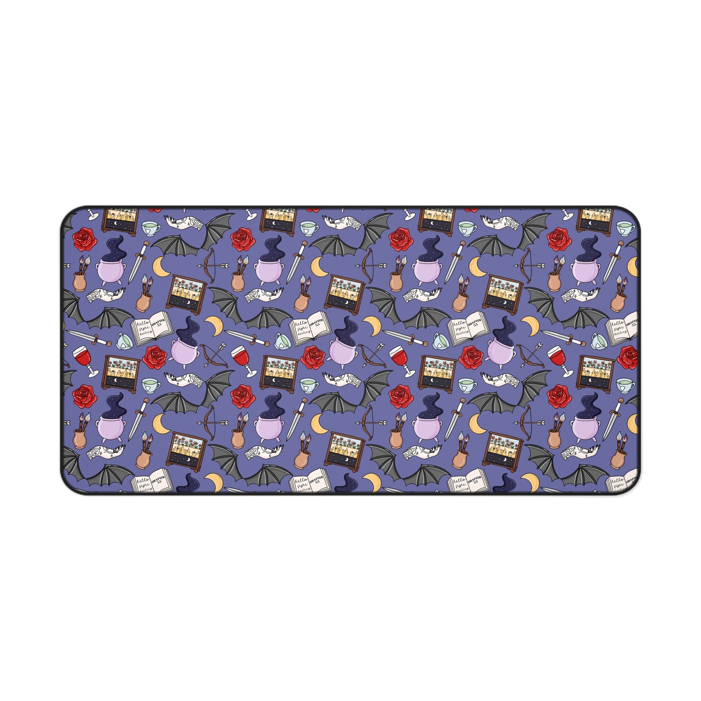 Purple Bat Wings Desk Mat