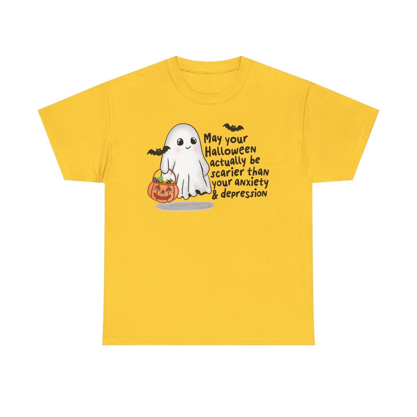 Cute Ghost Graphic Tee "Anxiety and Depression"