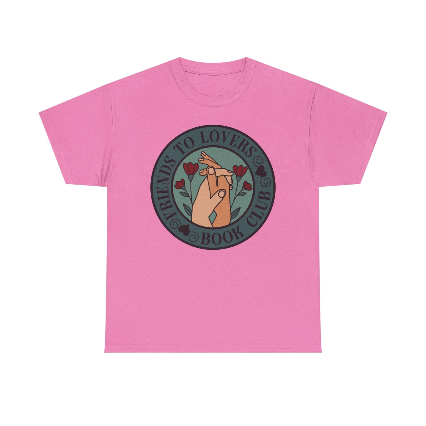 Friends to Lovers Book Club (Two Male Hands) LGBTQA Round Graphic Tee