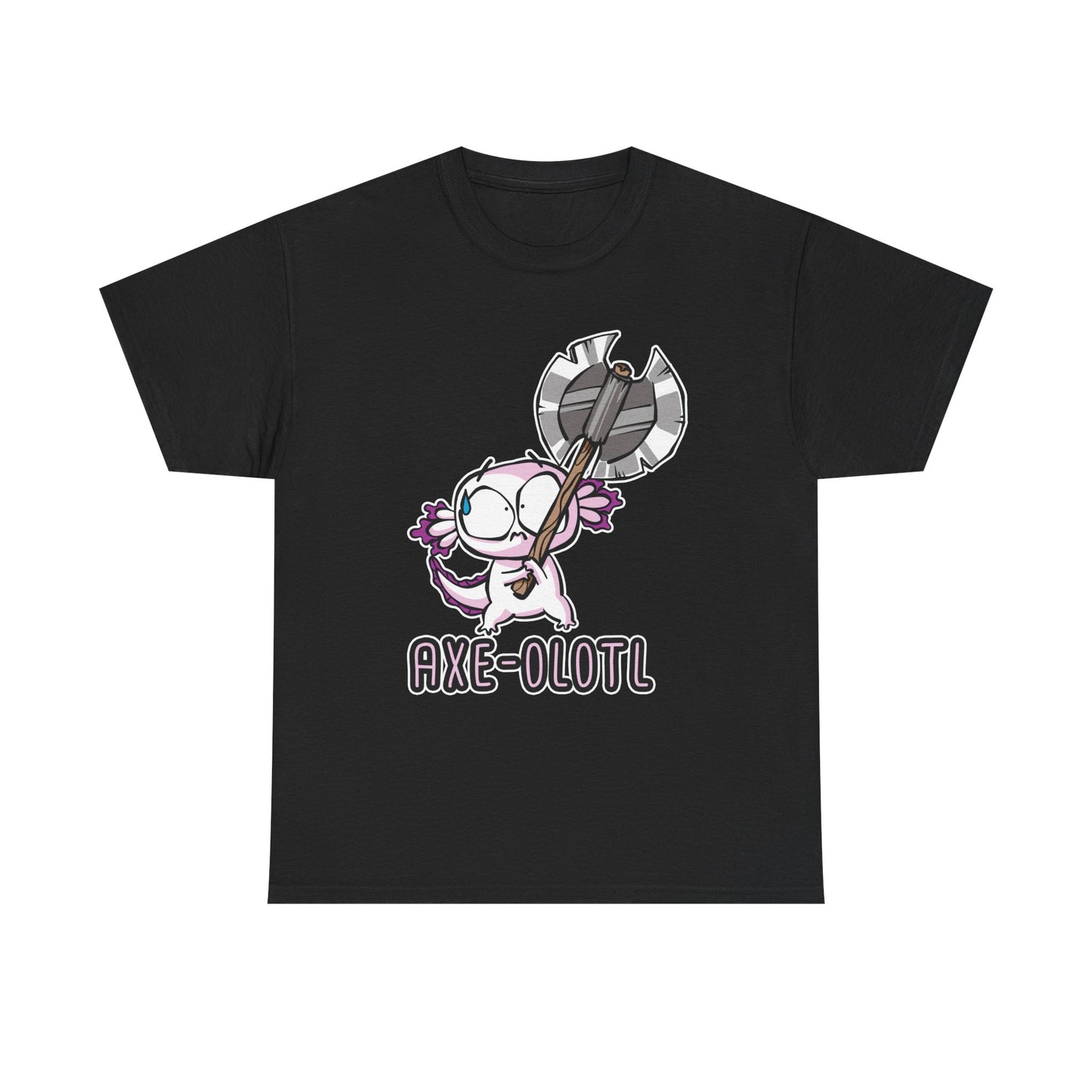 Cute Axolotl Graphic Tee, Role Playing, "Axe-Olotl"