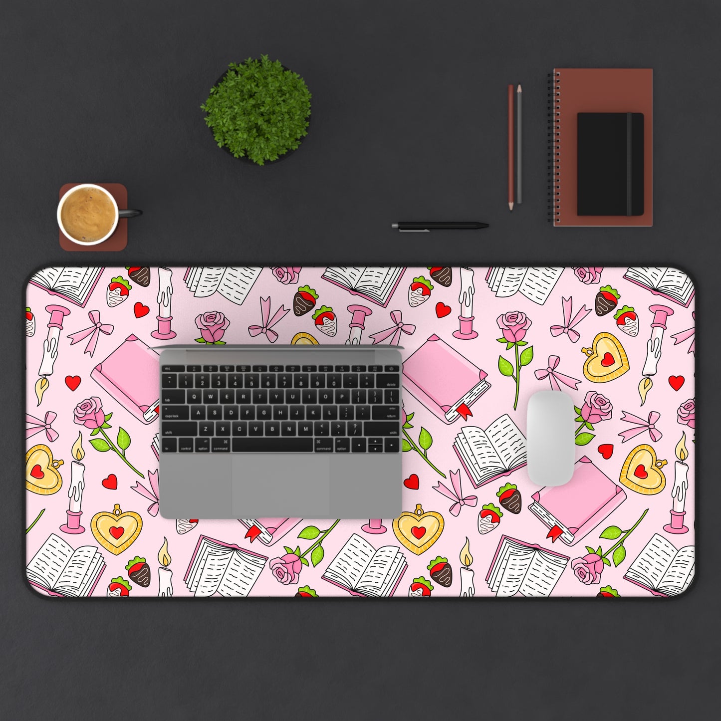 Pink Romance Reader Desk Mat