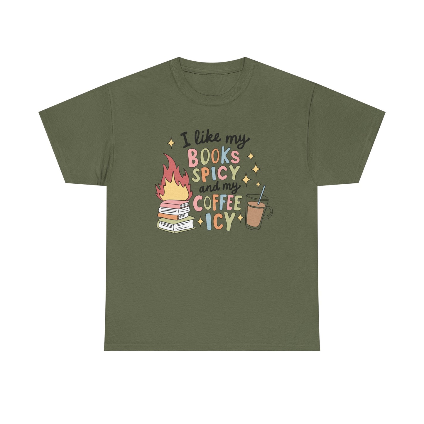 Books Spicy Coffee Icy Graphic Tee