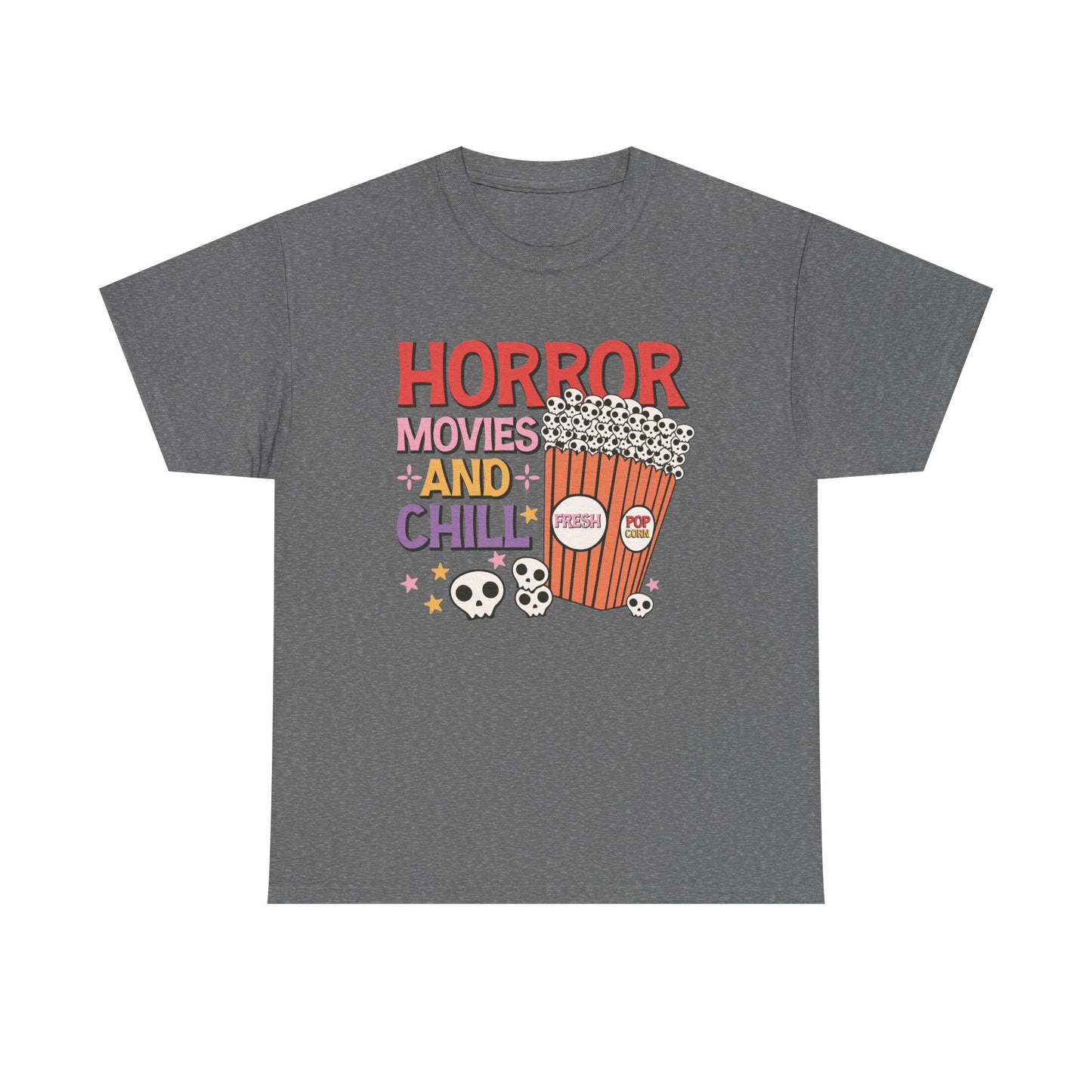 Popcorn Graphic Tee "Horror Movies and Chill"