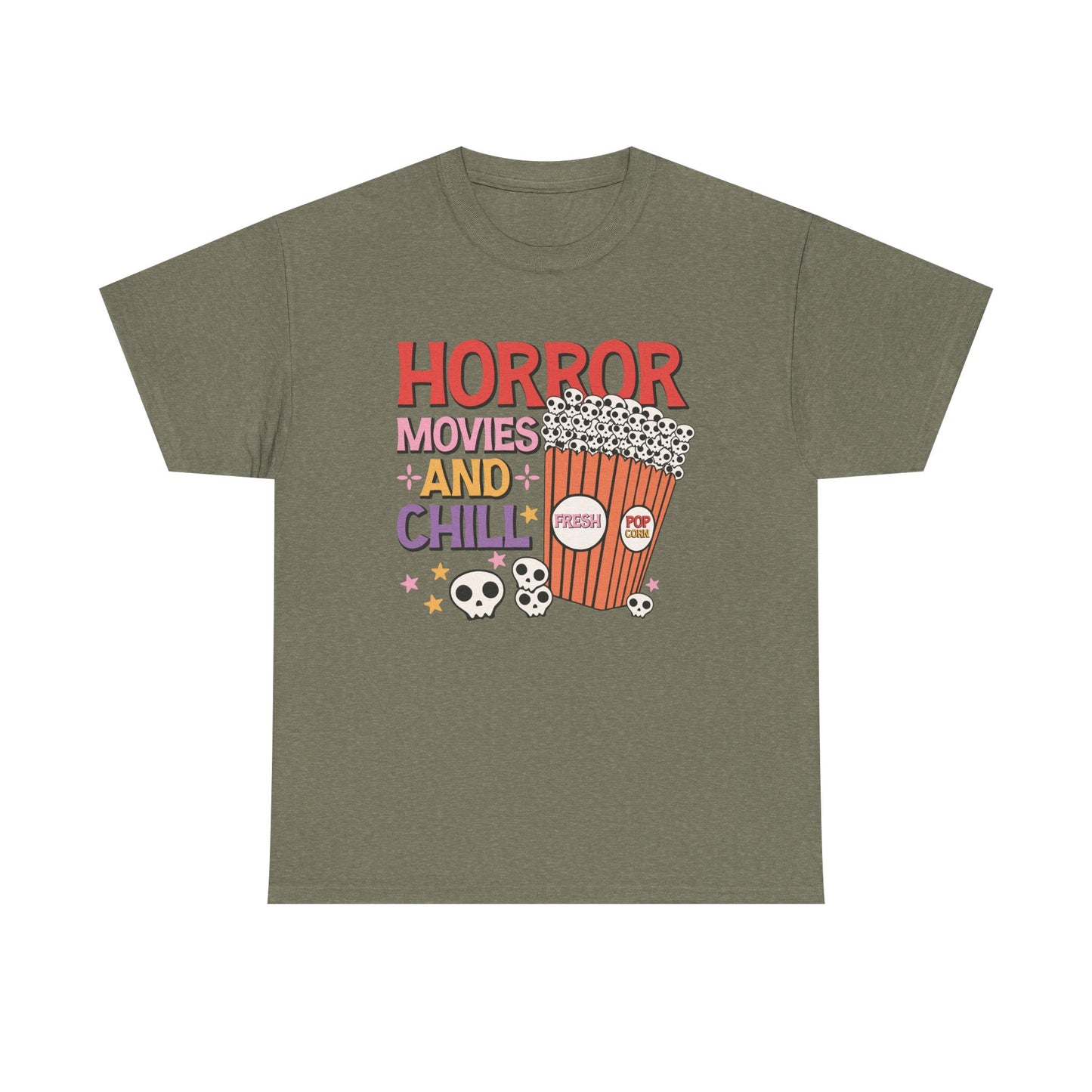 Popcorn Graphic Tee "Horror Movies and Chill"