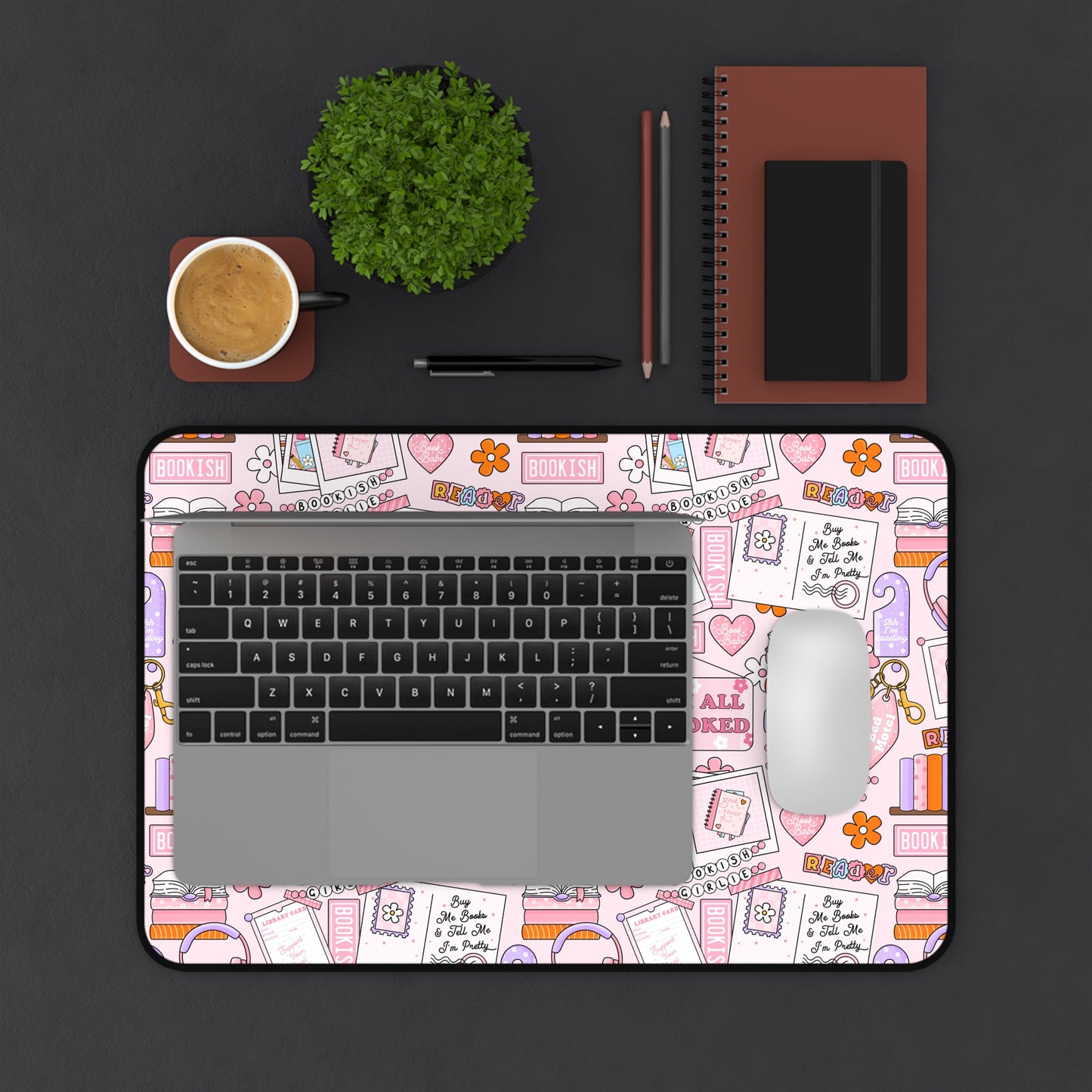 Pink Book Mood Desk Mat
