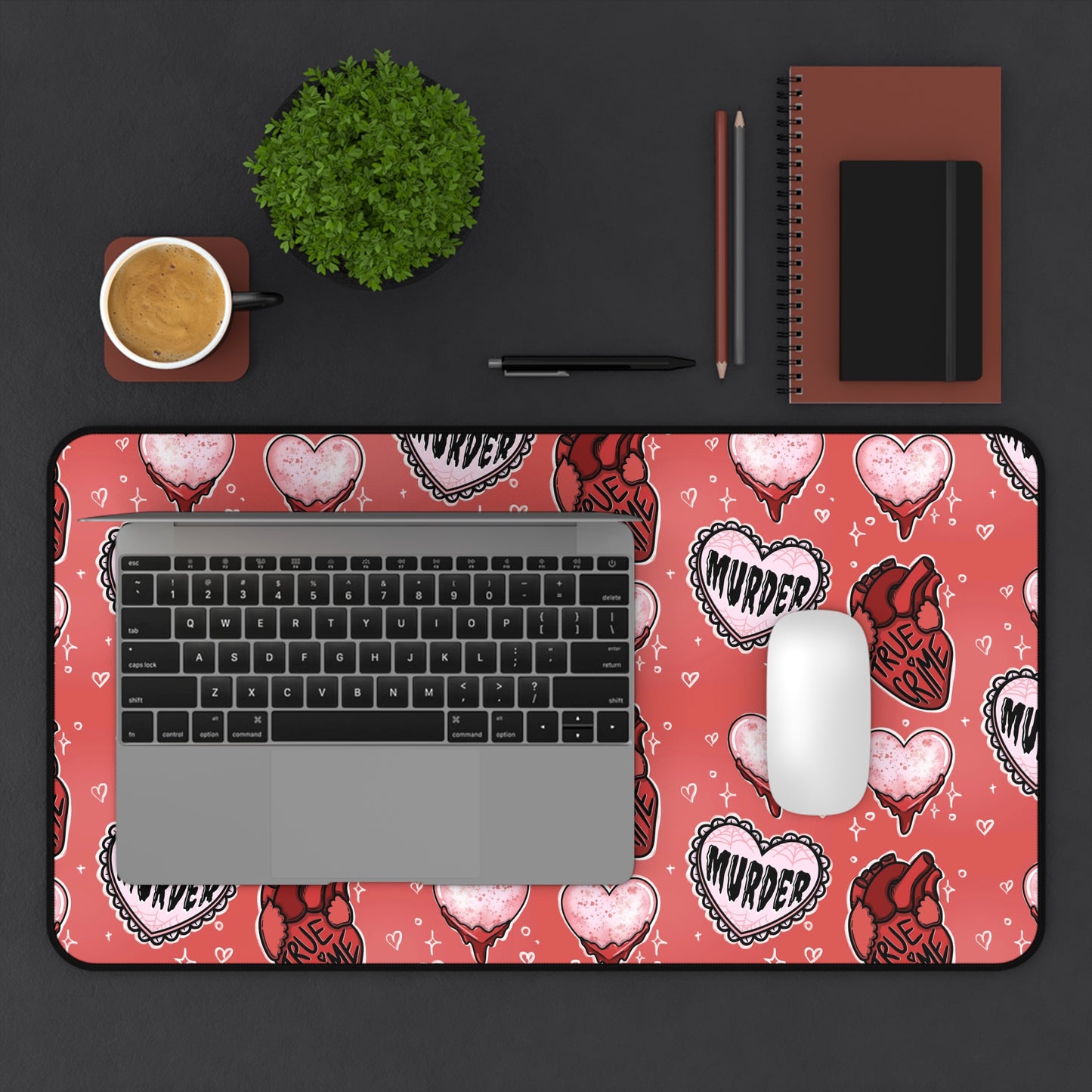 True Crime Themed Desk Mat