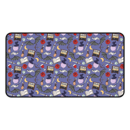 Purple Bat Wings Desk Mat
