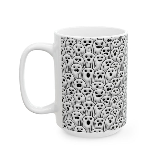 15oz. Lots of Ghosts Mug Looks raised\3D but is not.