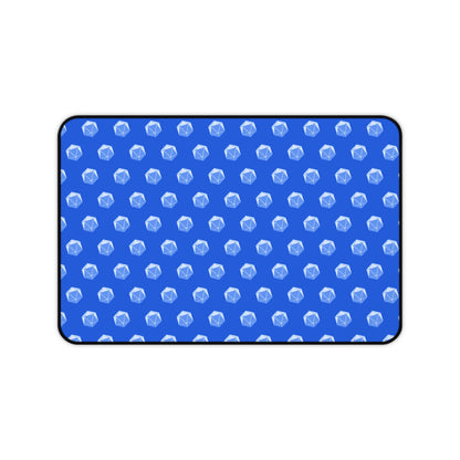 Blue D20 Themed Desk Mat
