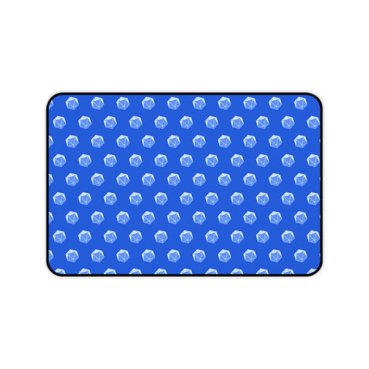 Blue D20 Themed Desk Mat