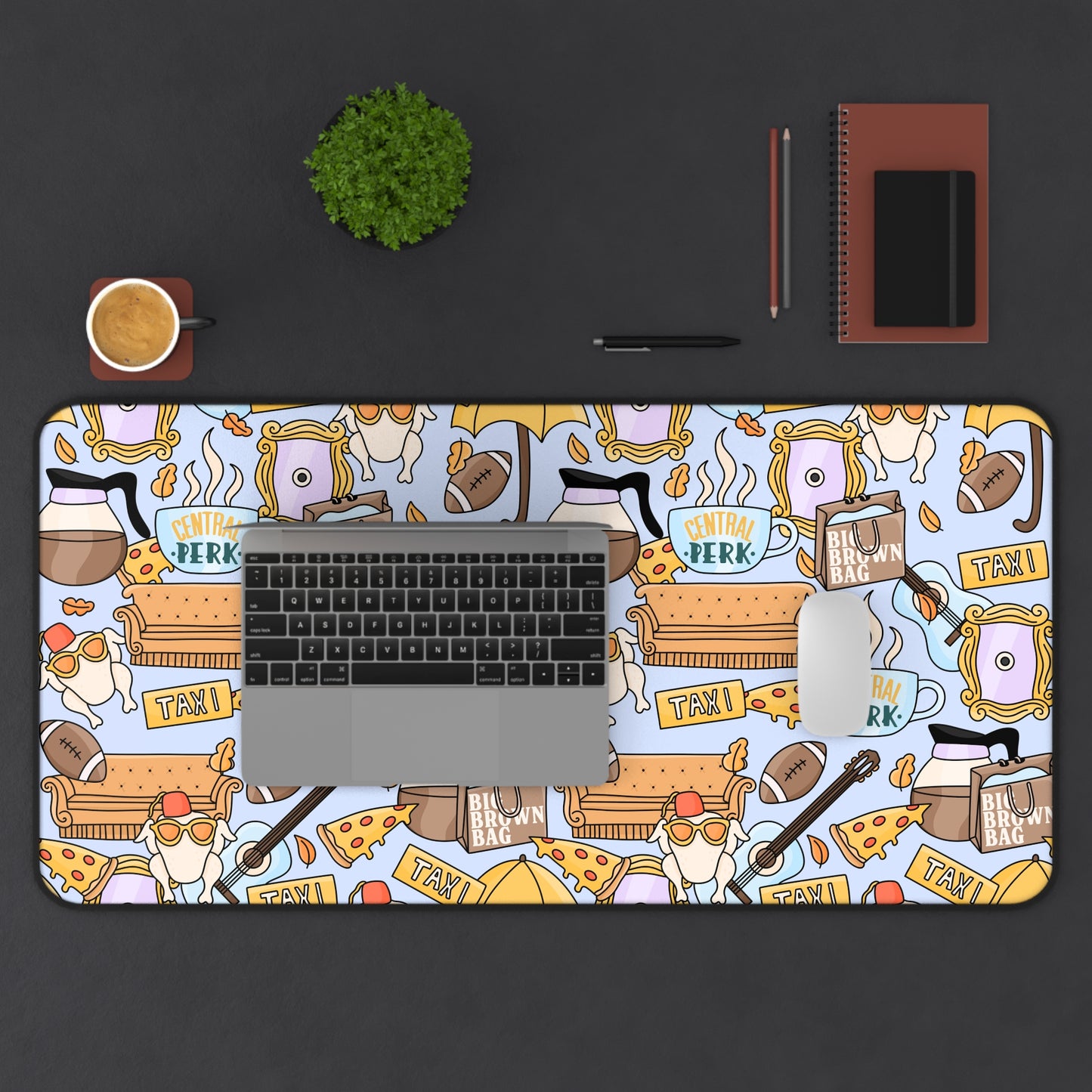 Blue Friends Desk Mat