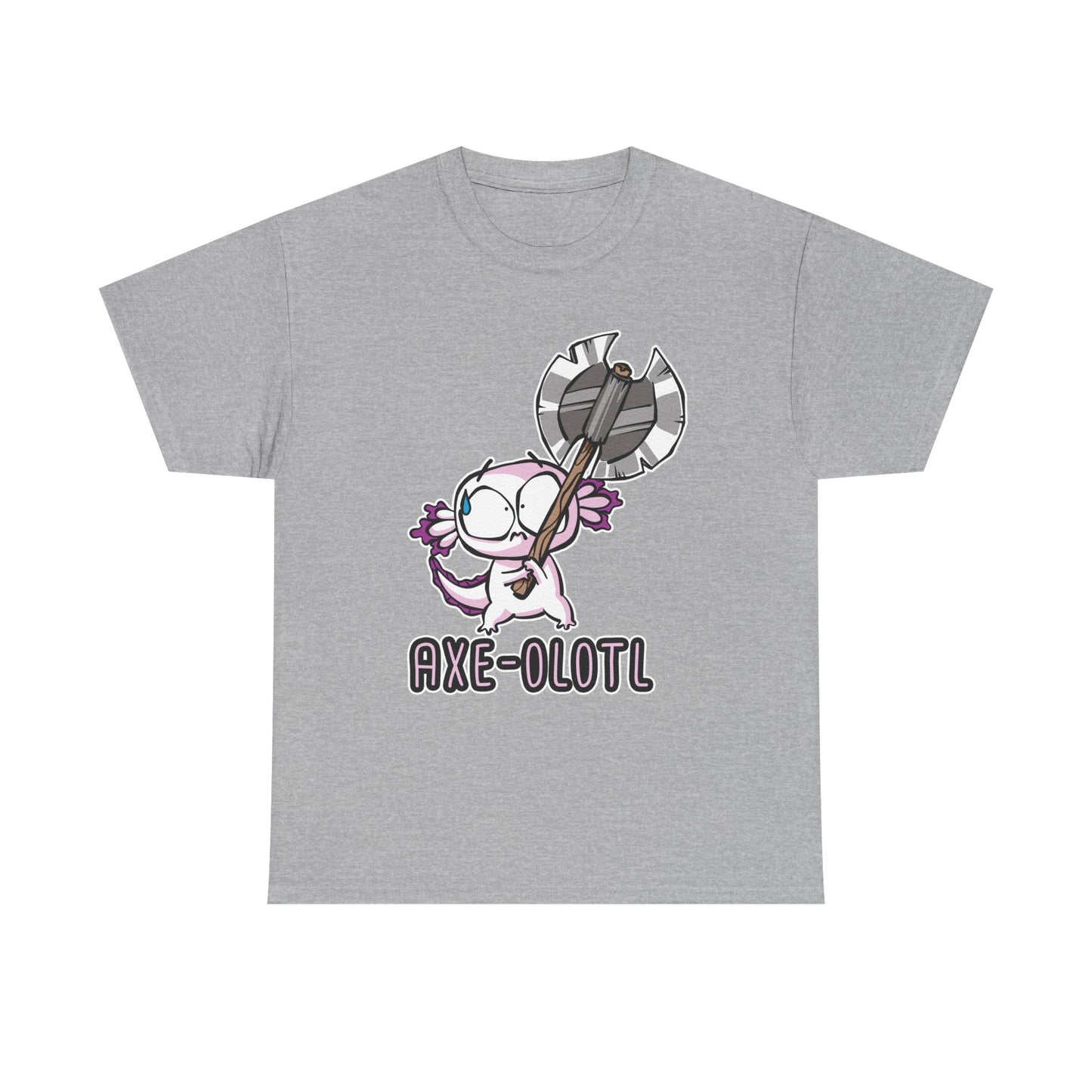 Cute Axolotl Graphic Tee, Role Playing, "Axe-Olotl"