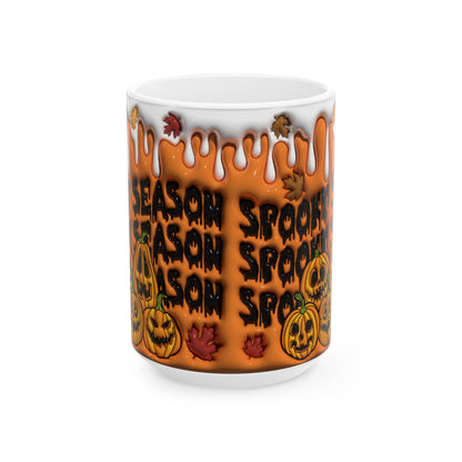 15oz. Spooky Season Pumpkins Mug Looks raised\3D but is not.
