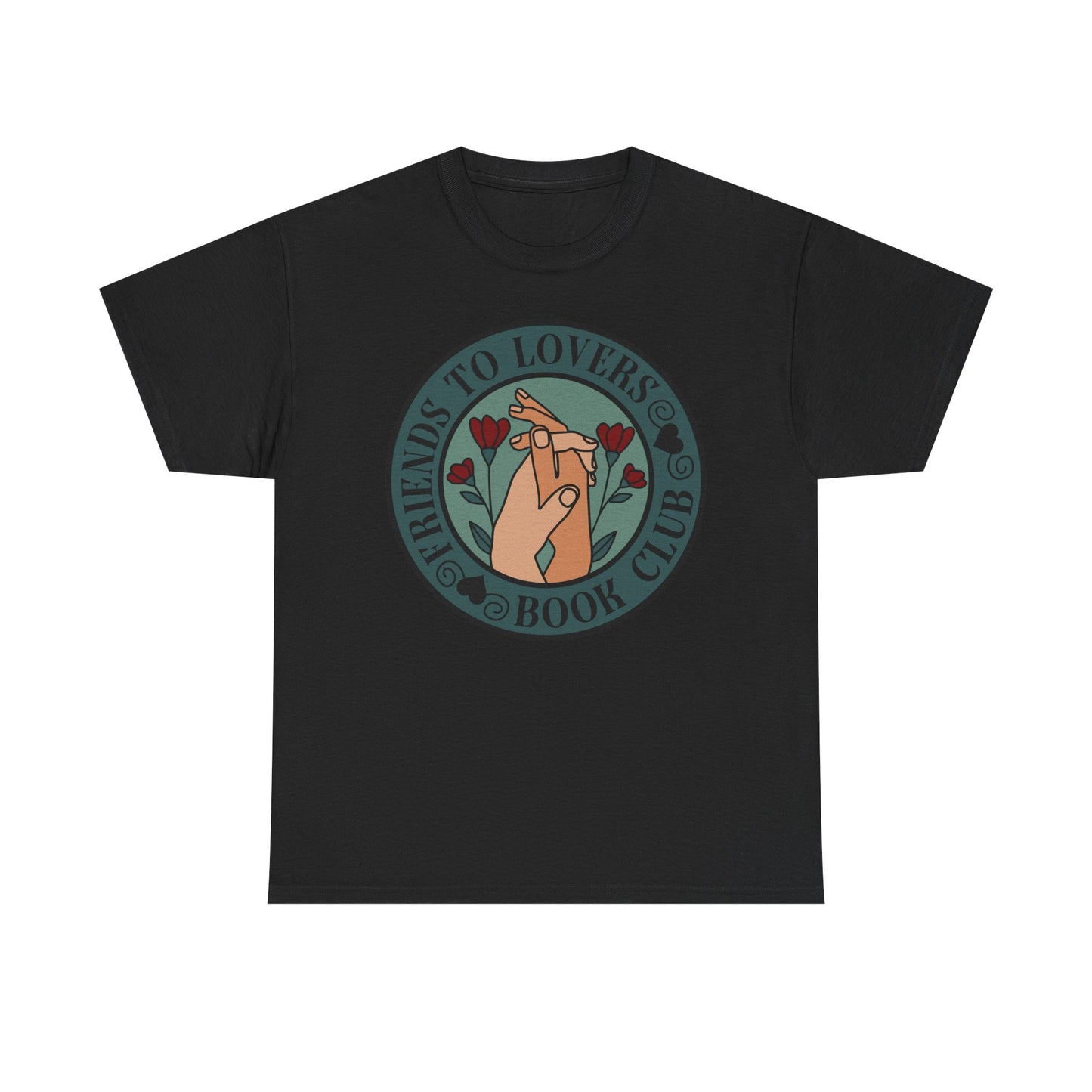 Friends to Lovers Book Club (Two Male Hands) LGBTQA Round Graphic Tee