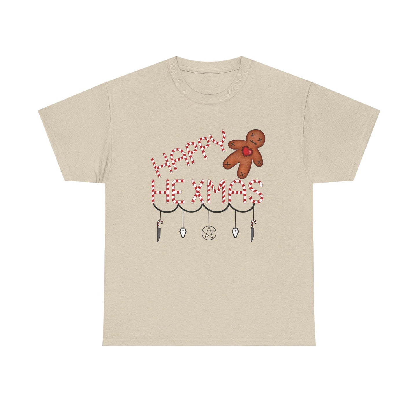 Holiday Gingerbread Man Unisex Tee - Christmas and Hexmas Witchcraft Design