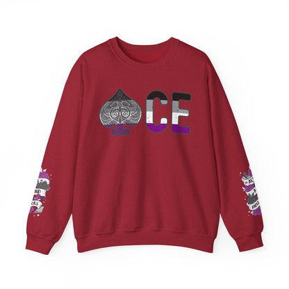 *Sleeve and Front Designs* Crewneck Sweatshirt - ACE (and anxious) LGBTQA+