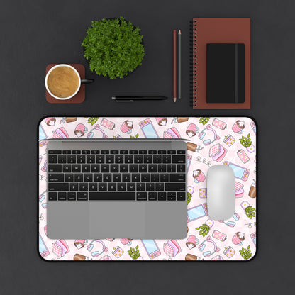 Pink Cozy Gamer Desk Mat