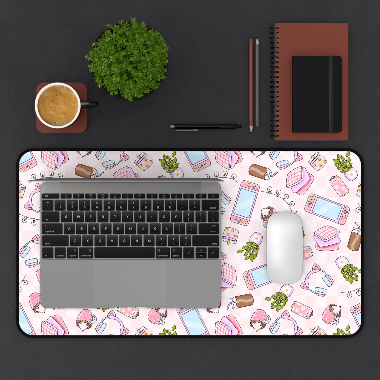 Pink Cozy Gamer Desk Mat