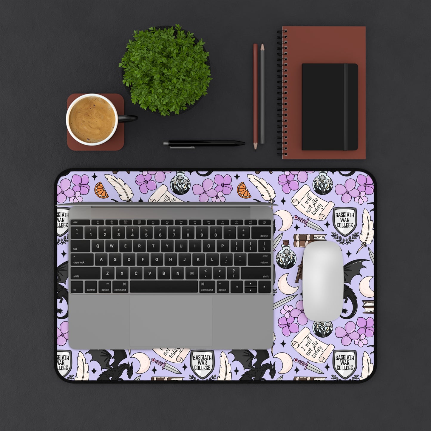 Dragon and War Lover Purple Desk Mat