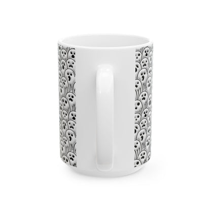 15oz. Lots of Ghosts Mug Looks raised\3D but is not.
