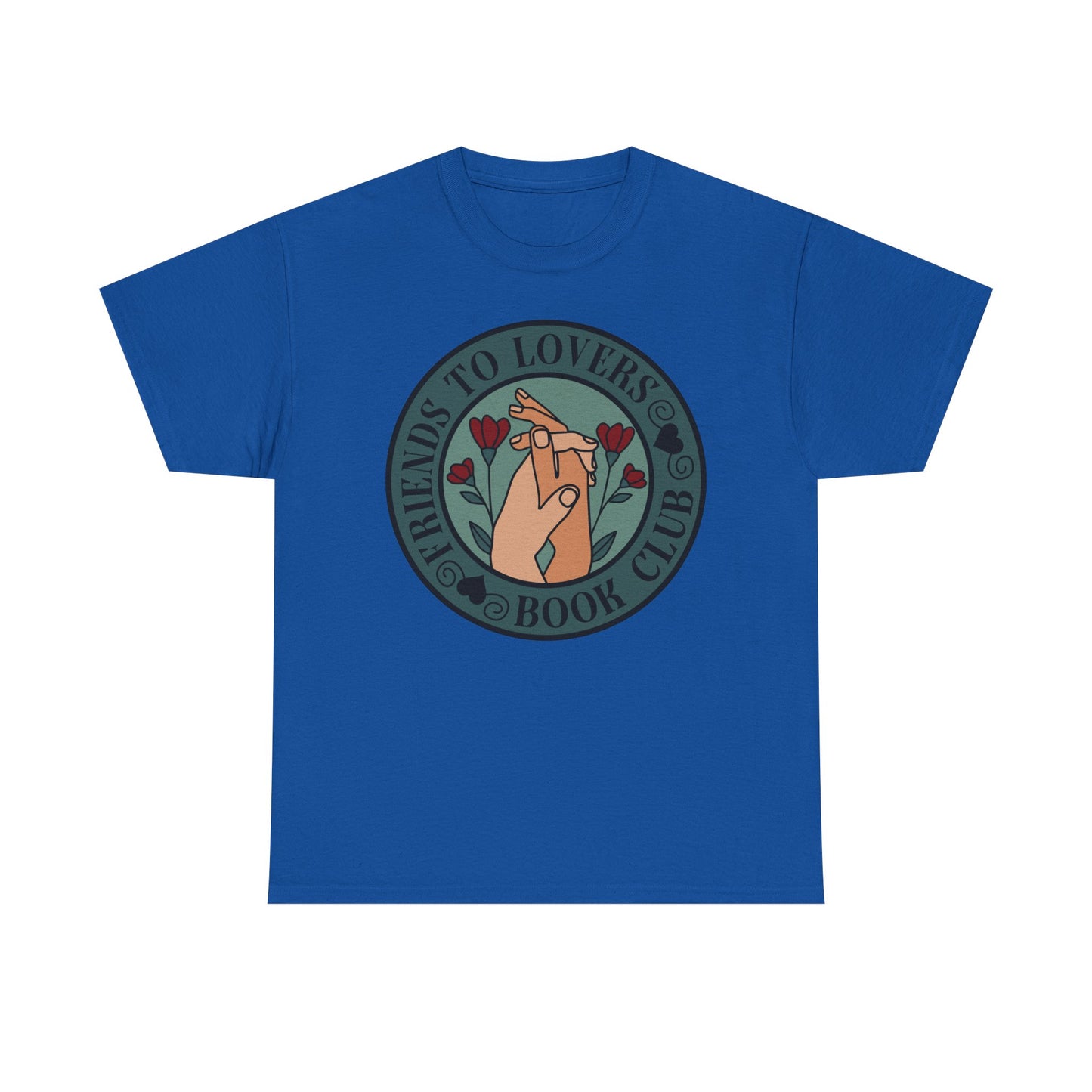 Friends to Lovers Book Club (Two Male Hands) LGBTQA Round Graphic Tee