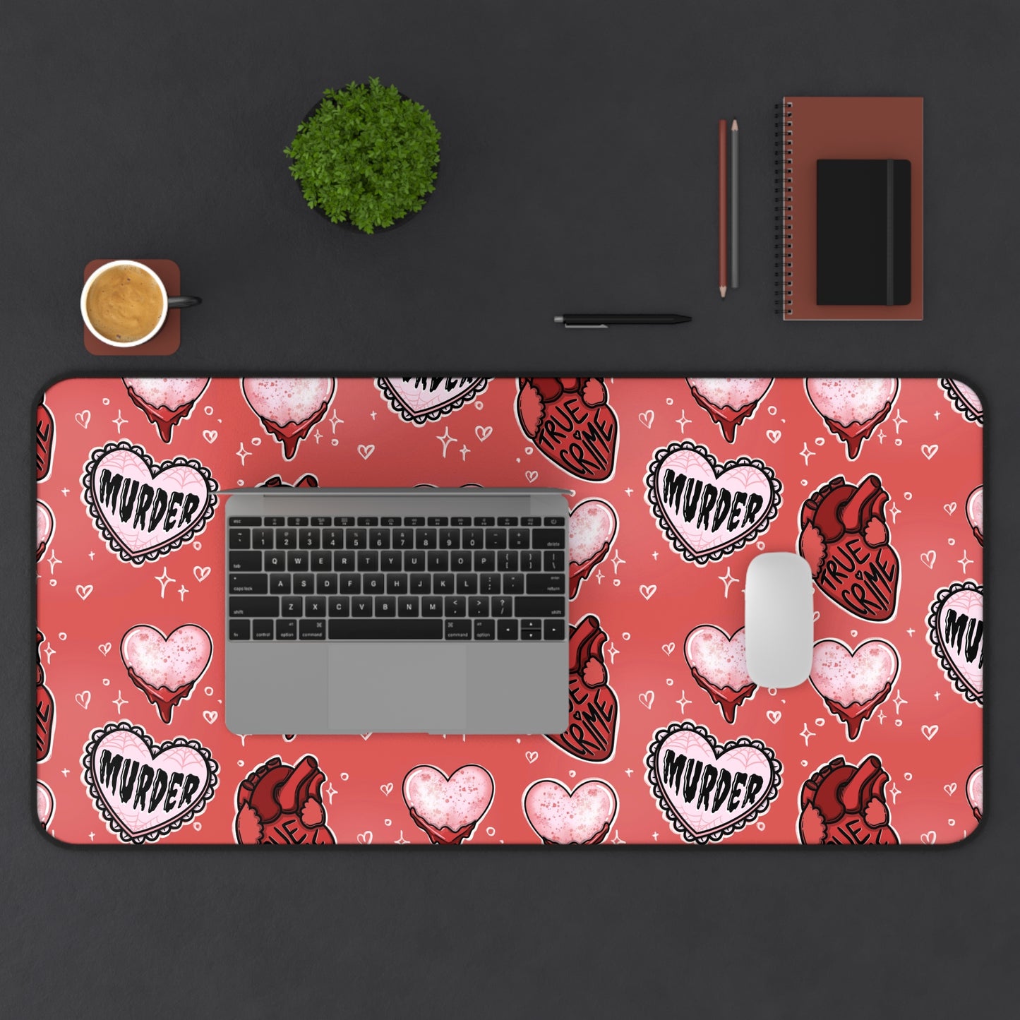 True Crime Themed Desk Mat