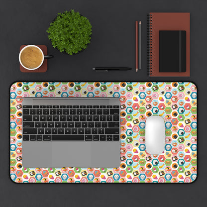 Kawaii Food Hexagon Themed Desk Mat