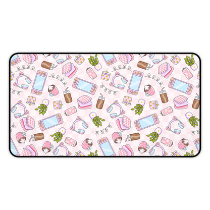 Pink Cozy Gamer Desk Mat