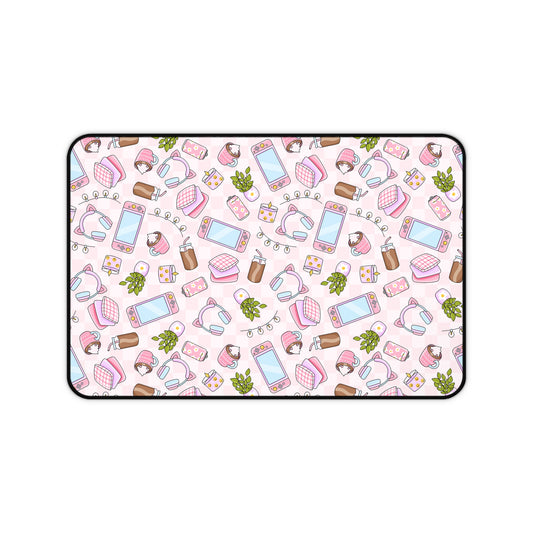 Pink Cozy Gamer Desk Mat
